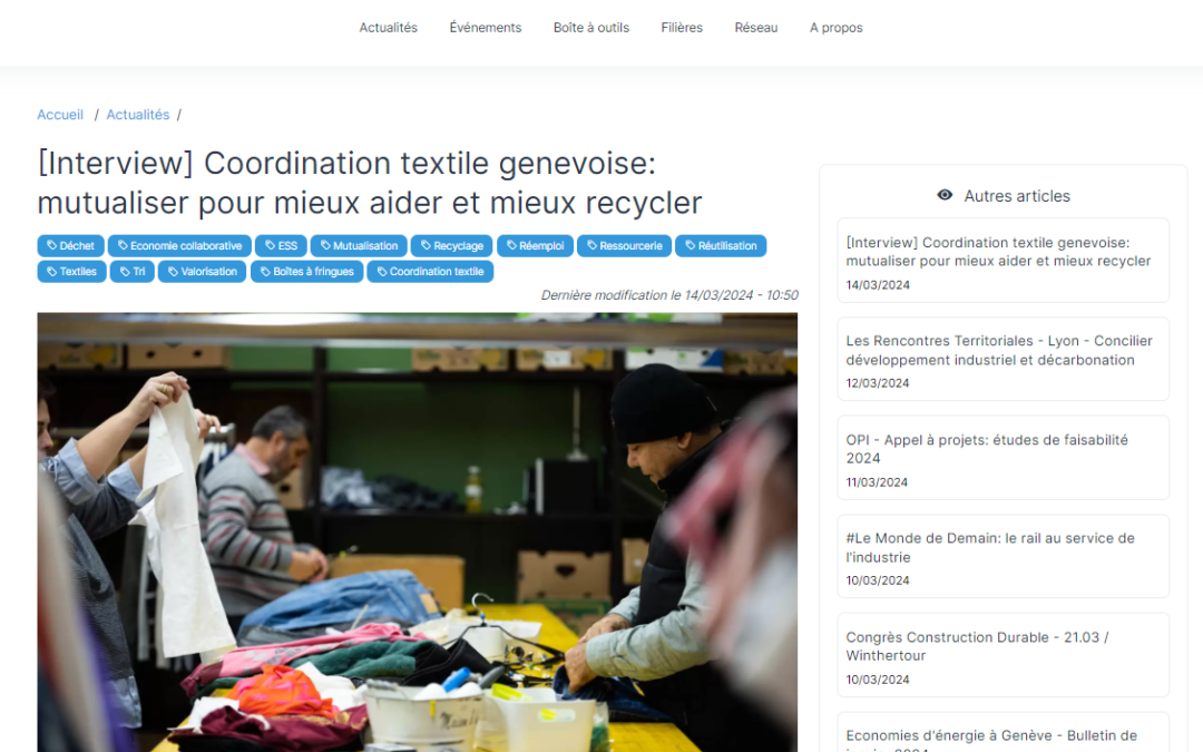 INTERVIEW Genie.ch: mutualiser pour mieux aider et mieux recycler